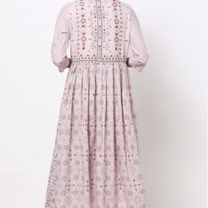 W  lavender kurta floral embroidered piece for women.